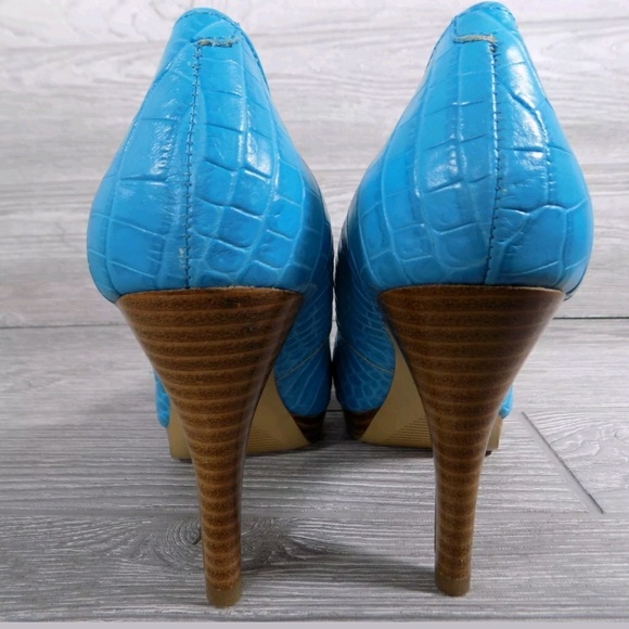 Nine West Croc Pattern Leather Heels 6.5M - Picture 5 of 8